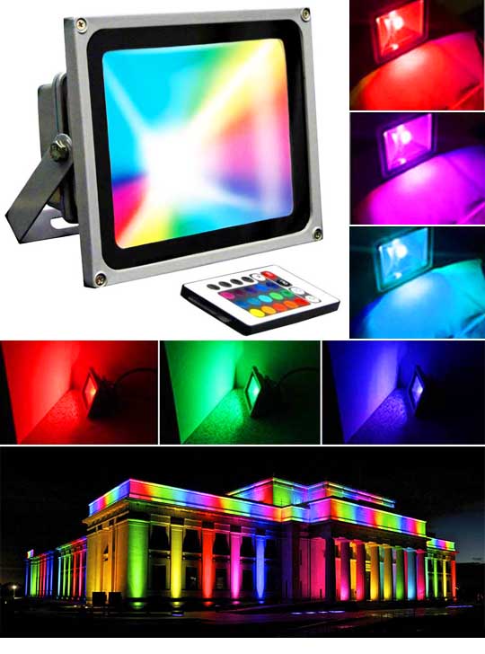 Прожектор RGB 20Вт с пультом